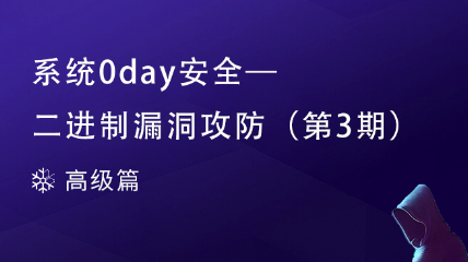 [结束]系统0day安全-二进制漏洞攻防（第3期）